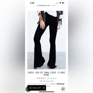 Three Bird Nest CHER SOLID RAW EDGE FLARE PANT